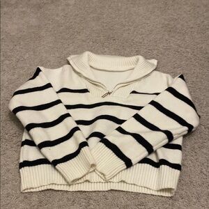 Striped Women's Sweater - Black and White